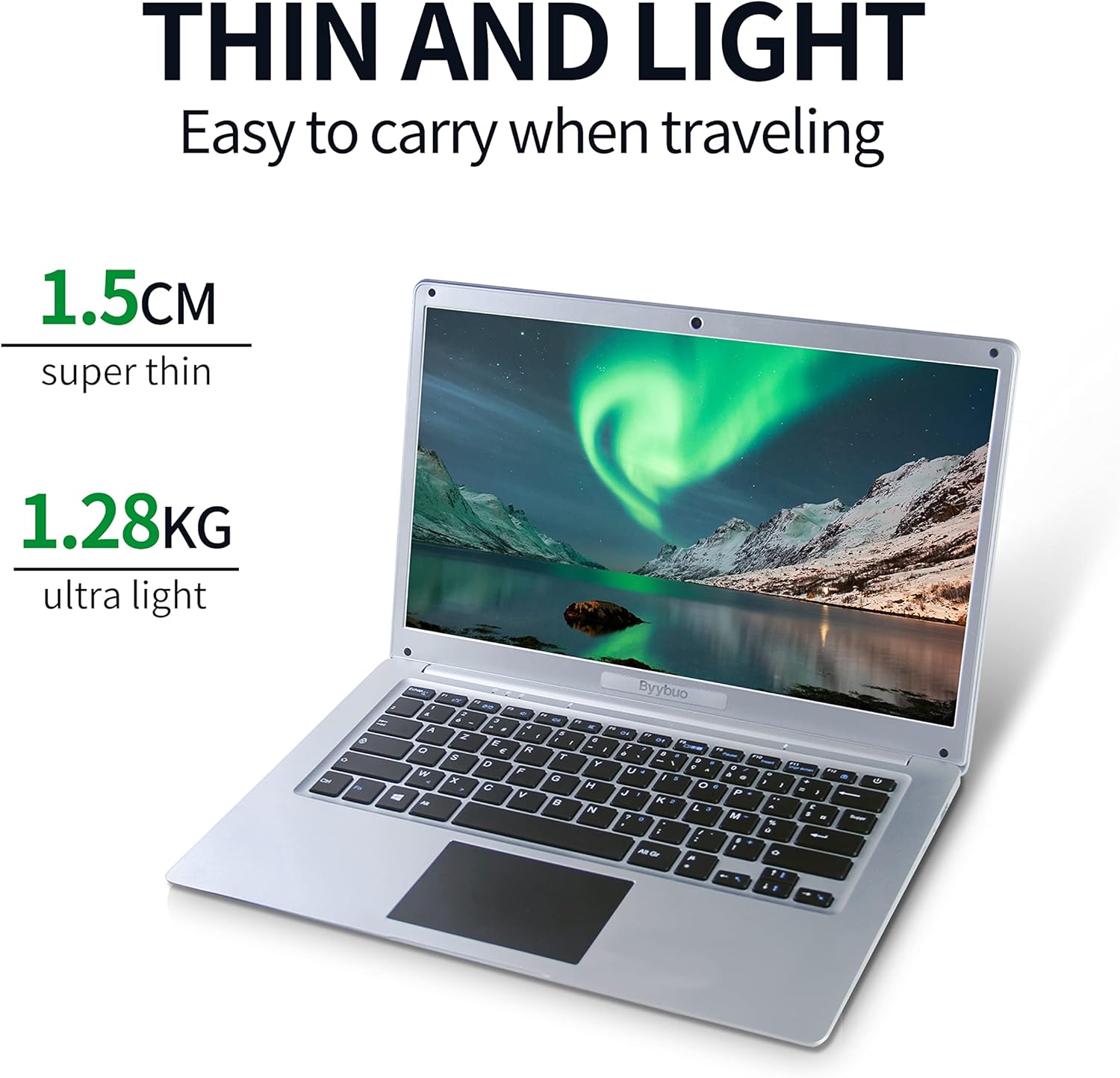 BYYBUO Laptop, 14 pollici FHD Display Laptop Windows 11 Home con processore Intel Celeron N3350, tastiera AZERTY Francia, 4+64GB RAM, 128 GB SSD, portatile per viaggi Prime 2024 BYYBUO Laptop, 14 pollici FHD Display Laptop Windows 11 Home con processore Intel Celeron N3350, tastiera AZERTY Francia, 4+64GB RAM, 128 GB SSD, portatile per viaggi Prime 2024