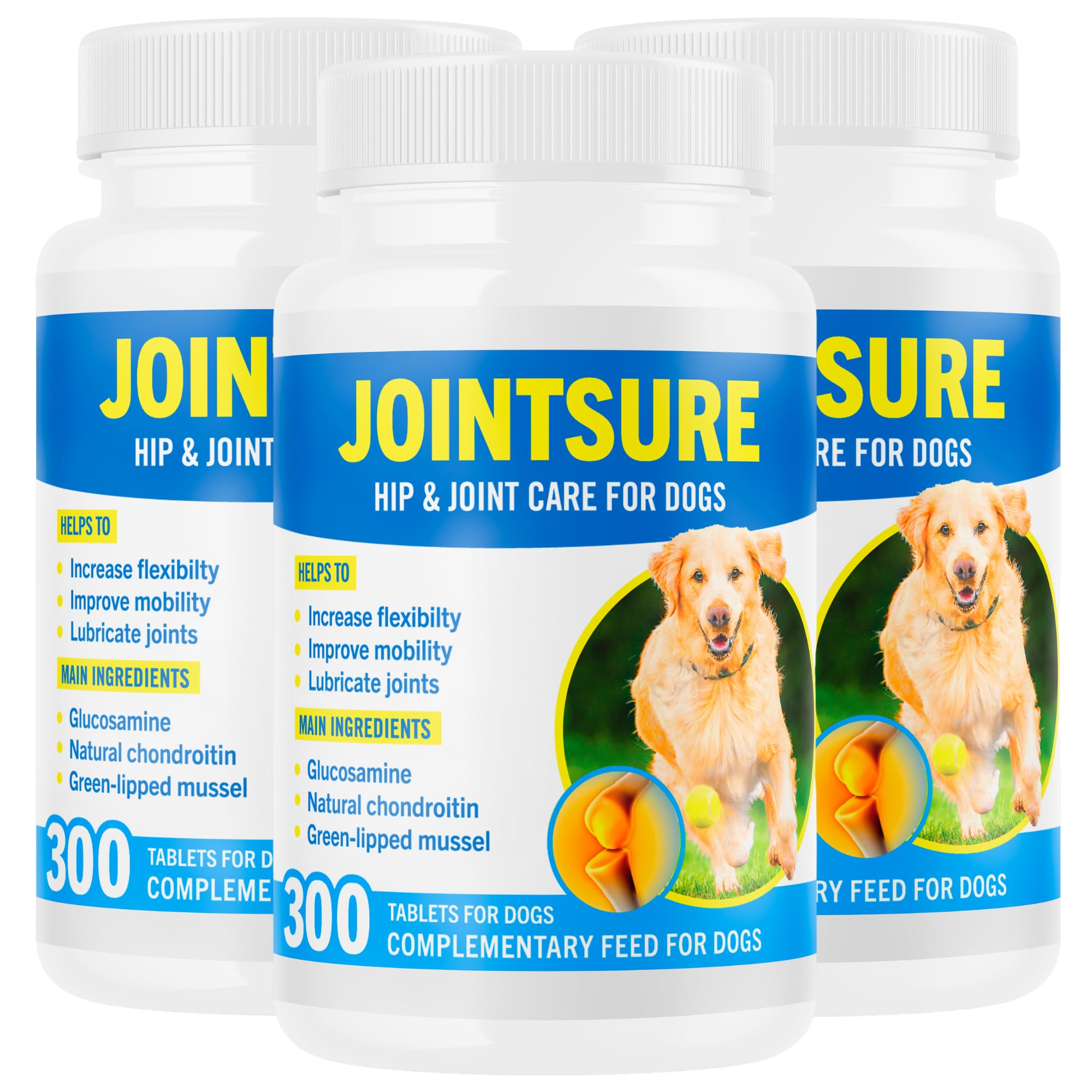 JOINTSURE SENIOR Hip & Joint Supplements for Dogs - Pack of 900 Tablets- Soothes Joints, Aids Mobility - High Levels of Glucosamine & Green Lipped Mussel (packaging may vary)