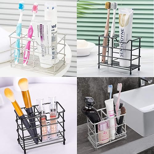 Miniatura 7 de Urbanstrive Soporte para cepillo de dientes de baño de acero inoxidable 304, soporte para pasta de dientes, organizador de accesorios de baño