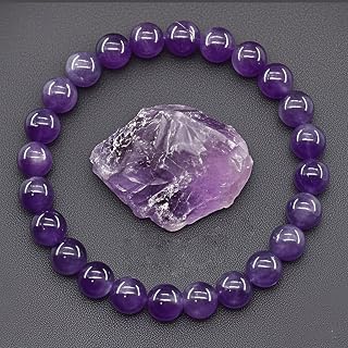 Natural Crystal Bracelets for Women & Men - 8mm Semi-Precious Gemstone Beaded Stretch Bracelet, Healing Stone Yoga Energy Bracelet, Chakra Jewelry Gift for Women&men