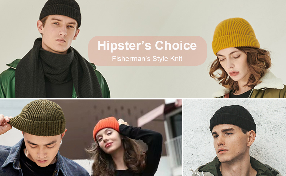 Hipster’s Cuff Beanie Amazon.com: PHILIGHTS Swag Short Fisherman Beanie for Men  main image 4