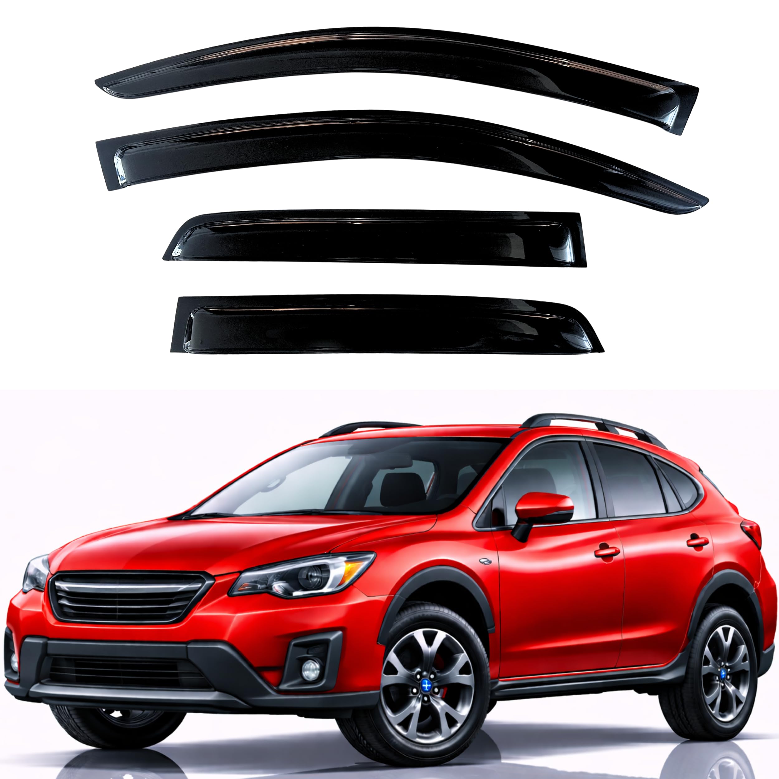 KPY Rain Guards Fit for 2018-2023 Subaru Crosstrek, Out-Channel Window Visors Vent Wind Deflectors 4PC, Car Accessories for 2017-2023 Subaru Impreza Hatchback