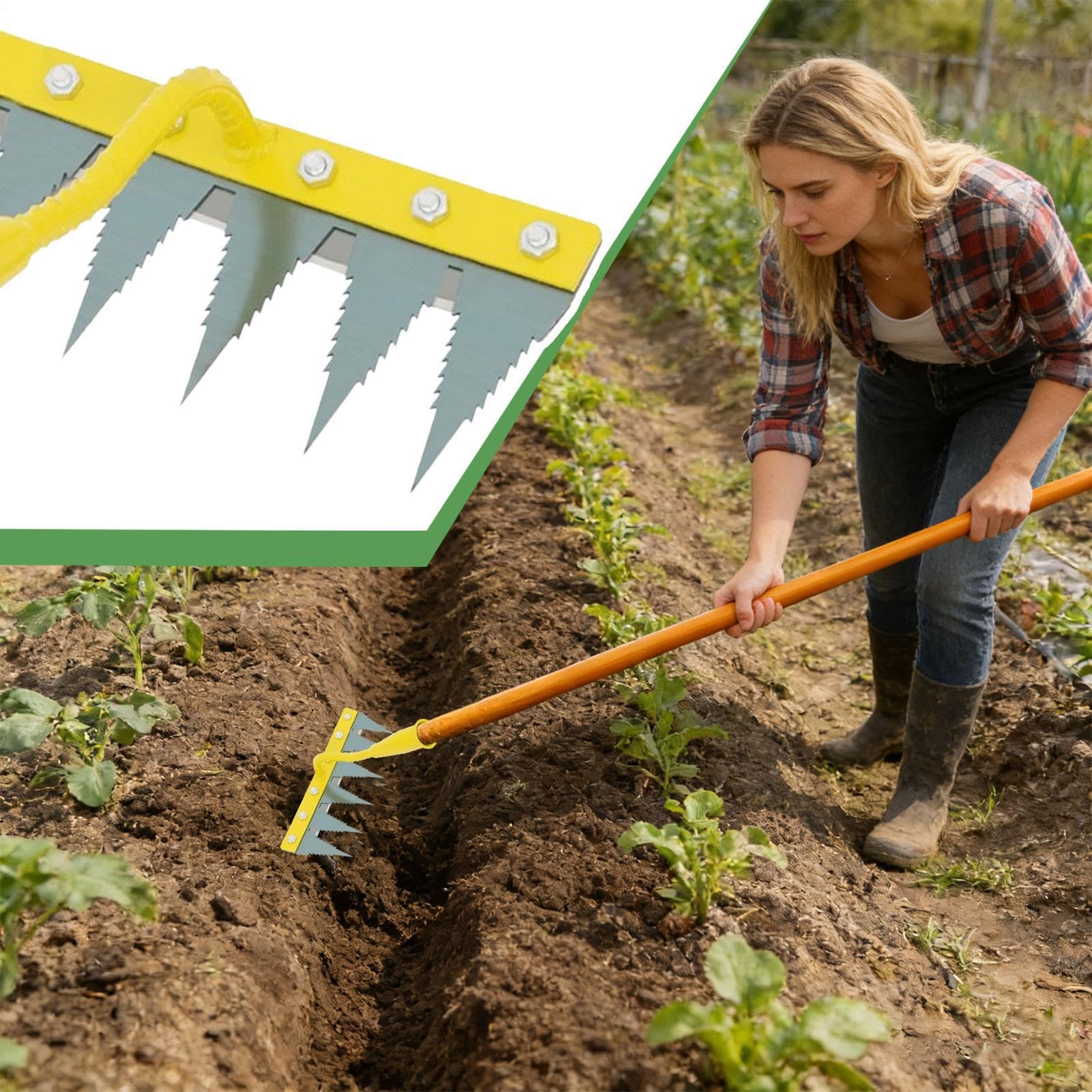 Rastrello per prato da giardino Rimuovi erbacce livellante e resistente | Estirpatore manuale Adatto per il prato, il cortile, l'aiuola, la serra, il vivaio, il frutteto, la fattoria, il giardino