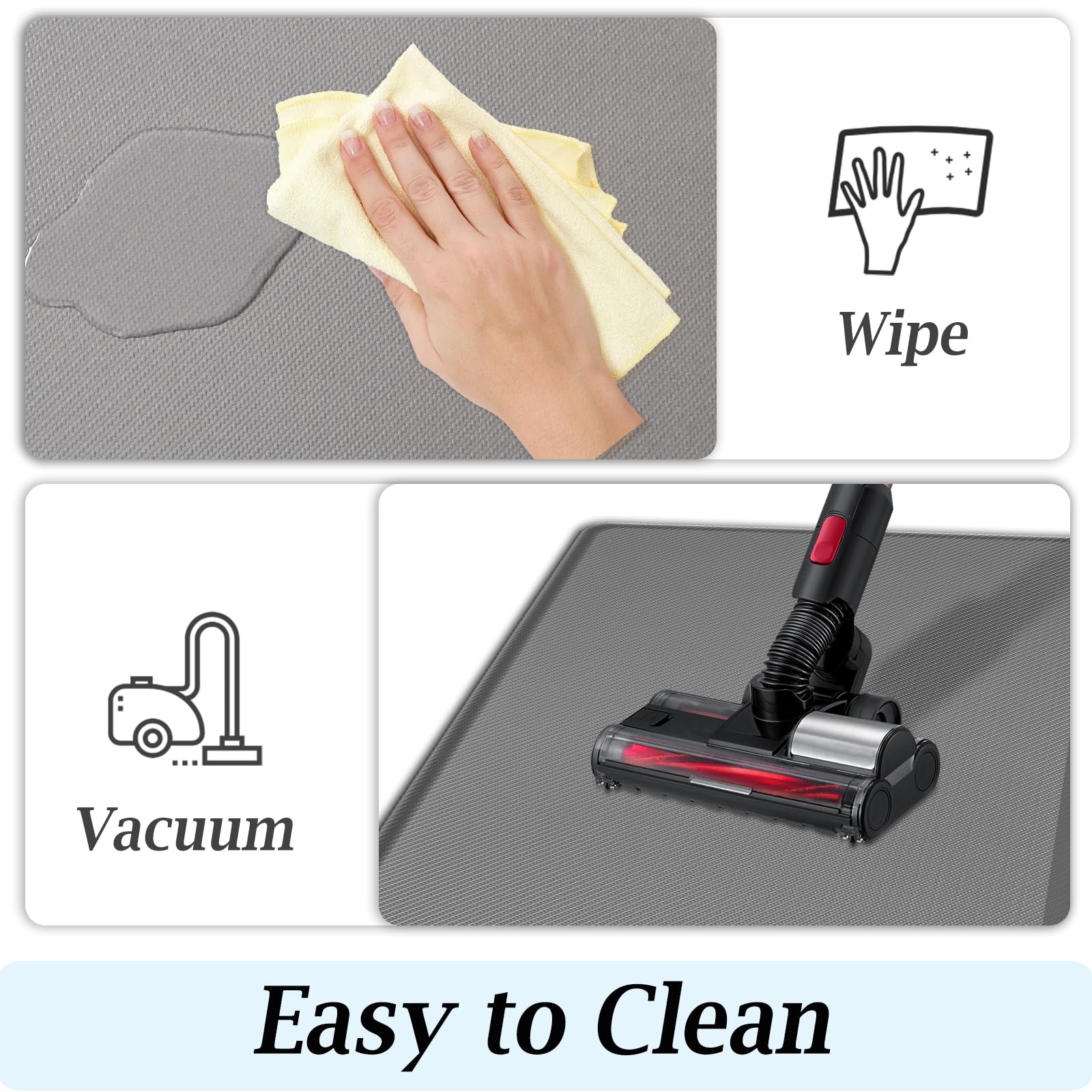 Artnice Tapetes de cocina acolchados antifatiga de una pieza, impermeable, antifatiga, para escritorio de pie, 1.9 cm, ergonómico, antifatiga, para estación de trabajo, fregadero (17.3 x 28 pulgadas,
