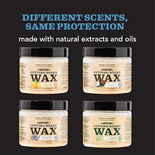 Miniatura 8 de CLARK'S Cera para tabla de cortar, mantequilla de madera 2 en 1 y aceite de coco orgánico con cera de abejas para utensilios de cocina de madera