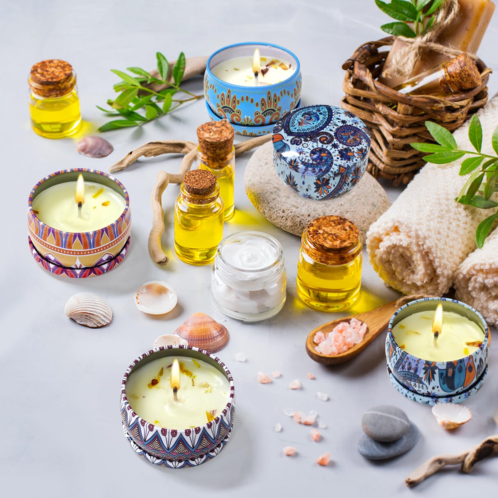 48 Stück Duftkerzen Geschenkset Langlebige Sojawachs Aromatherapie Kerzen für Zuhause Hochzeit Babyparty Brautparty Gastgeschenke Weihnachten Geburtstag Geschenke für Frauen