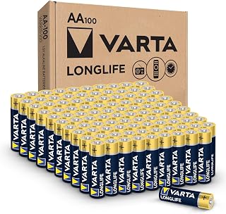 VARTA Longlife AA Batteries 100-Pack | 10-Year Shelf Life, Leak-Proof Alkaline Double A Power