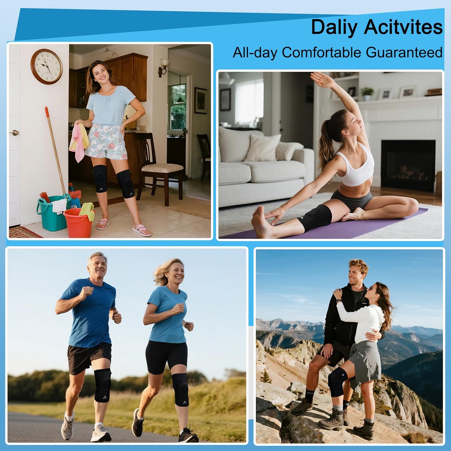 Kuangmi Knob Knee Brace, Knee Compression Sleeve with Patella Gel Pad & Side Stabilizers, Support for Sports, Workout, Pain Relief, Arthritis, Meniscus Tear (Left,Medium,Single)