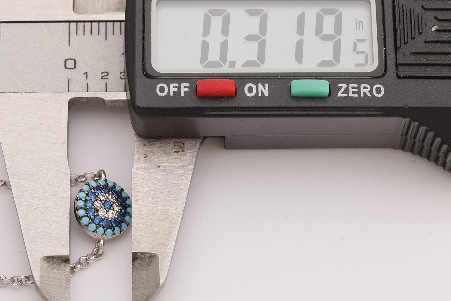 Special Design Turkish Evil Eye Handmade 925 Sterling Silver Round Cut Turquoise Sapphire White Topaz Rhodium Bracelet