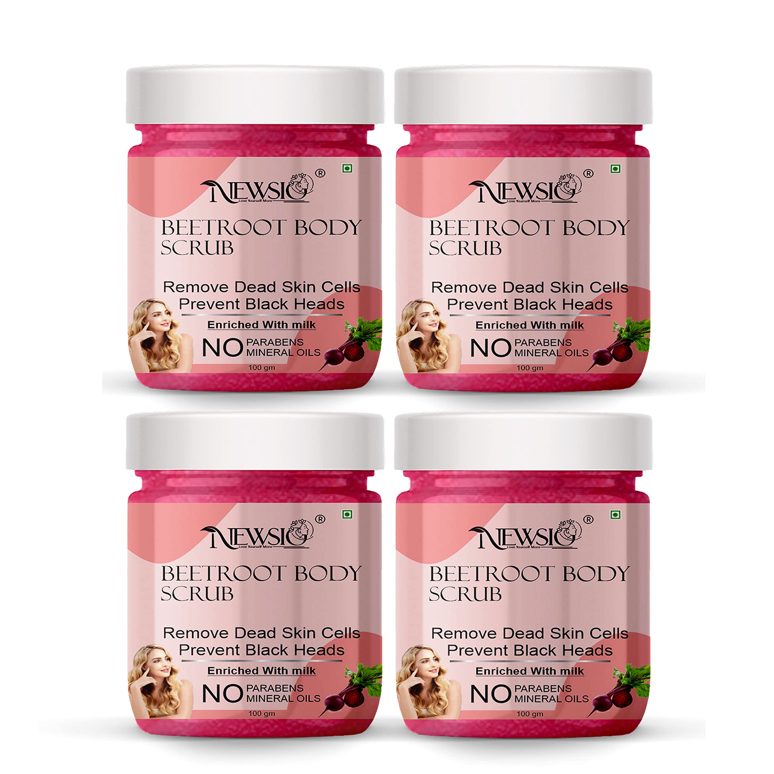 Beetroot Exfoliating Body Scrub | Enriched for Tan Removal, Exfoliate Dead Skin & Deep Cleansing Scrub skin types- Scrub | Ideal For All Skin Types (Pack of 4 Jar 400 Gm)-picture-56