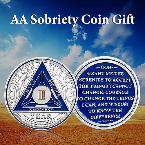 Miniatura 2 de IELCJJ 2 años de sobriedad Chips AA Moneda Triplate Medalla Chip Medal Recuperación Aniversario Token Sobriedad Regalos