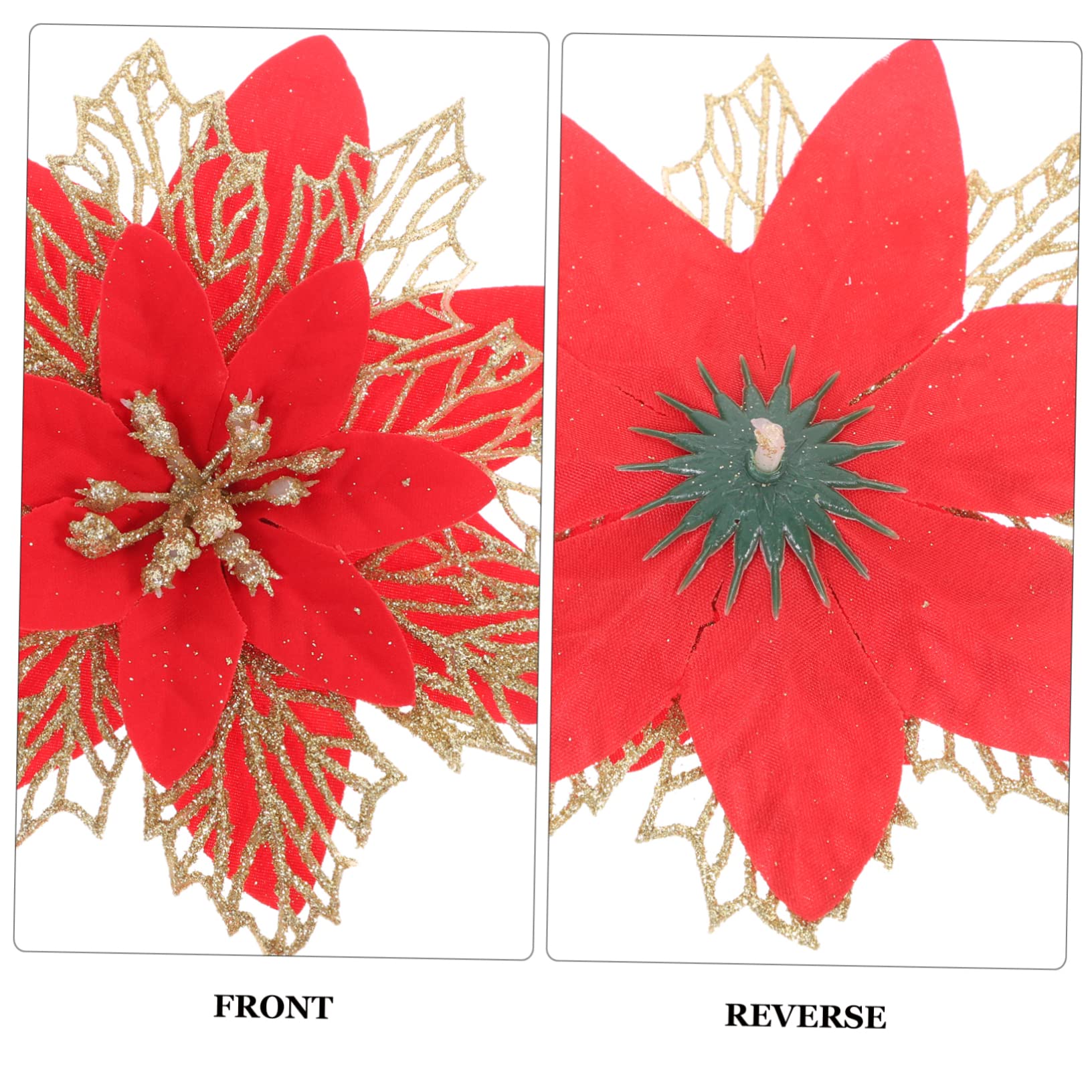 Cabilock 30piezas Flores Artificiales De Navidad para Decoración De Árbol Adornos para De Navidad Accesorios De Flores De Poinsettia Decoración para Bodas y Cumpleaños
