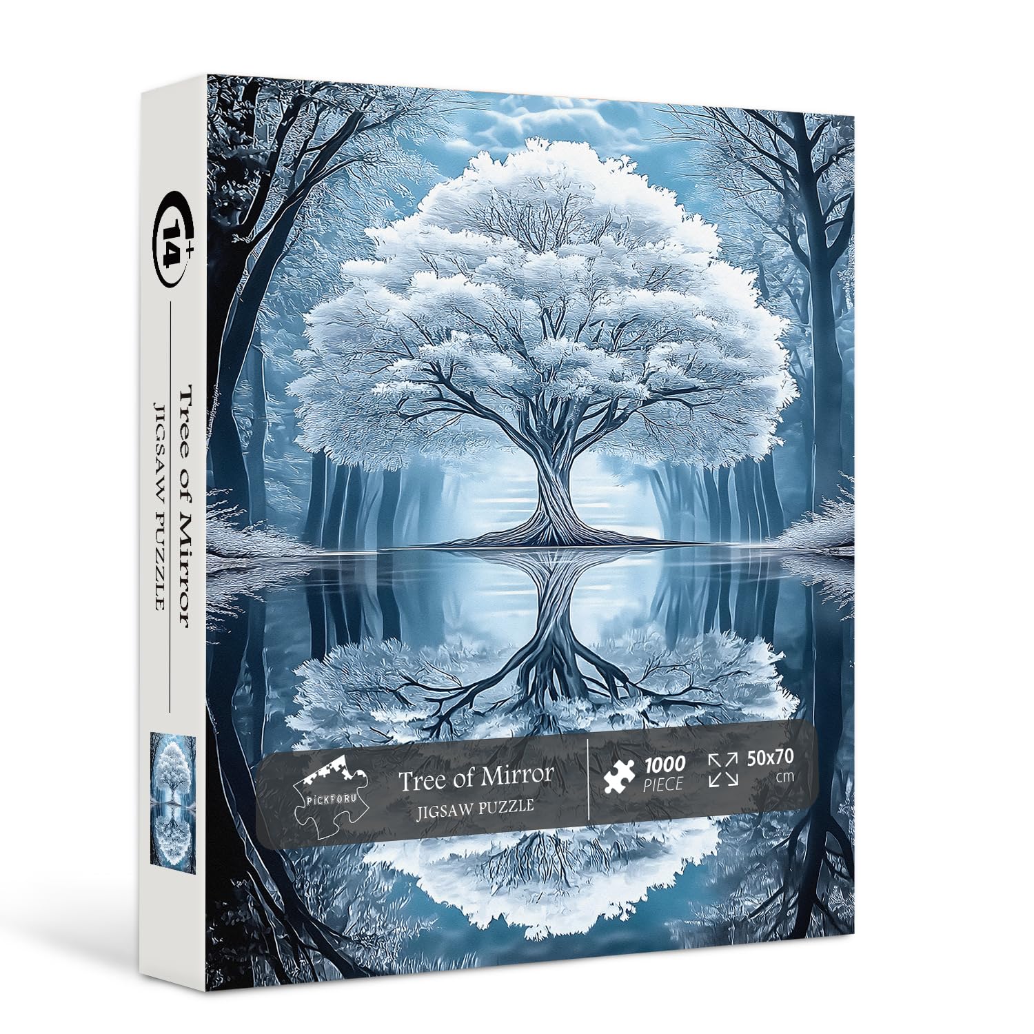 PICKFORU Tree of Mirror Jigsaw Puzzles 1000 Pieces, Nature Tree of