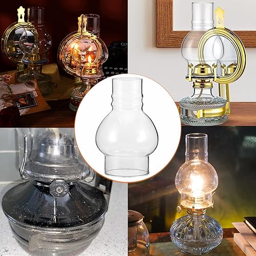 Miniatura 7 de Lámpara de aceite Chimenea Base de 3 pulgadas 6 14 pulgadas de altura de queroseno Lámpara de lámpara de huracán Altura Reemplazo de vidrio