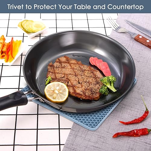 Vista 262 de Alfombrillas salvamanteles de silicona, soportes de silicona para ollas y sartenes calientes, tapetes resistentes al calor para mesas, encimeras