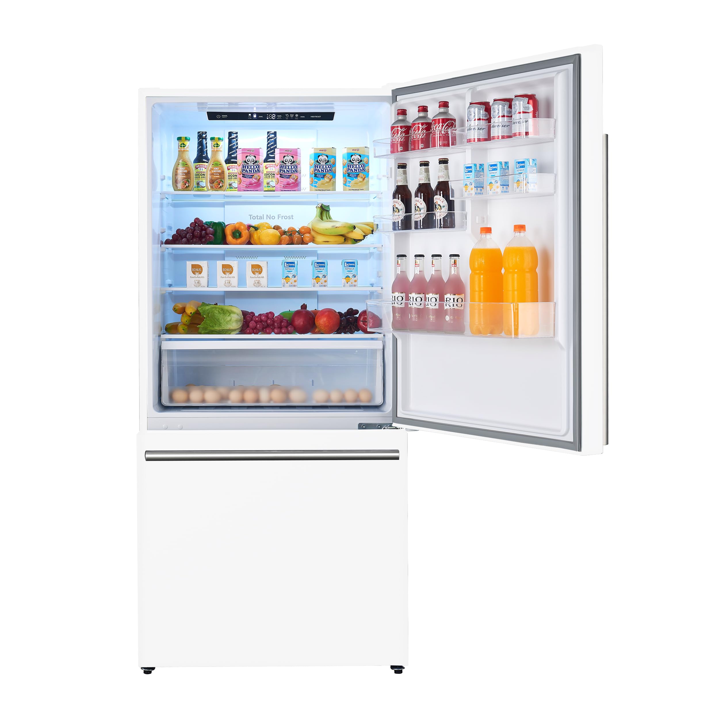 Forno 31" Milano Espresso White Fridge with Bottom Freezer - 17.2 cu. ft Counter Depth Refrigerator with Touch Control & LED - Swing Door Fridge with Adjustable Door Bins and Crisper Drawer on Fridge.com