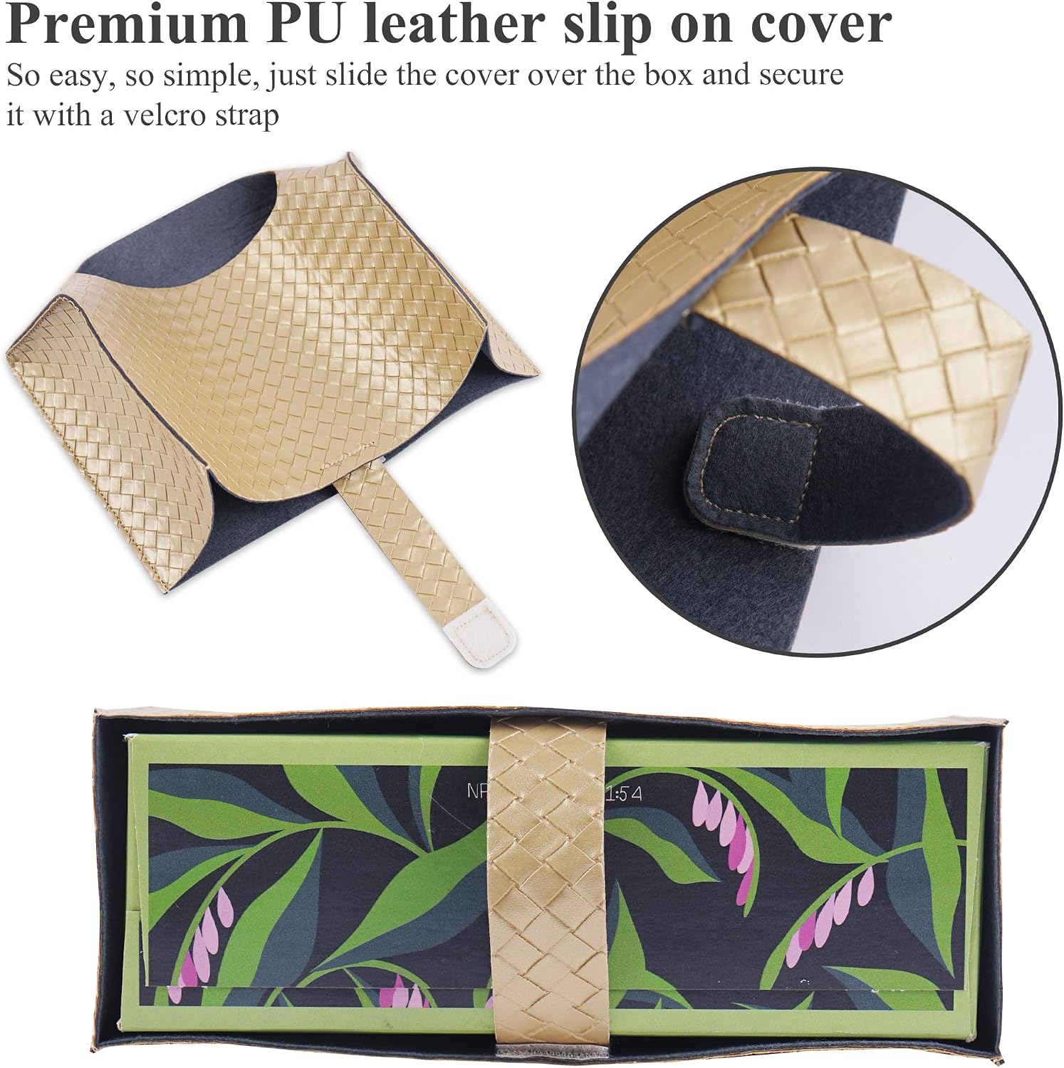 LIZIMANDU Leather Cover for Disposable Paper Hand Towel Box, Compatible with Kleenex Paper Hand Towel(1-Gold) image 4