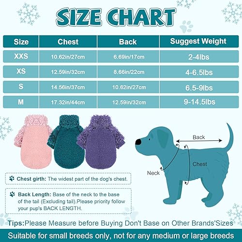 Miniatura 5 de Suéter para perros pequeños, sudadera clásica de chihuahua, ropa para perros pequeños, hembras y niños, abrigo de forro polar suave para perros