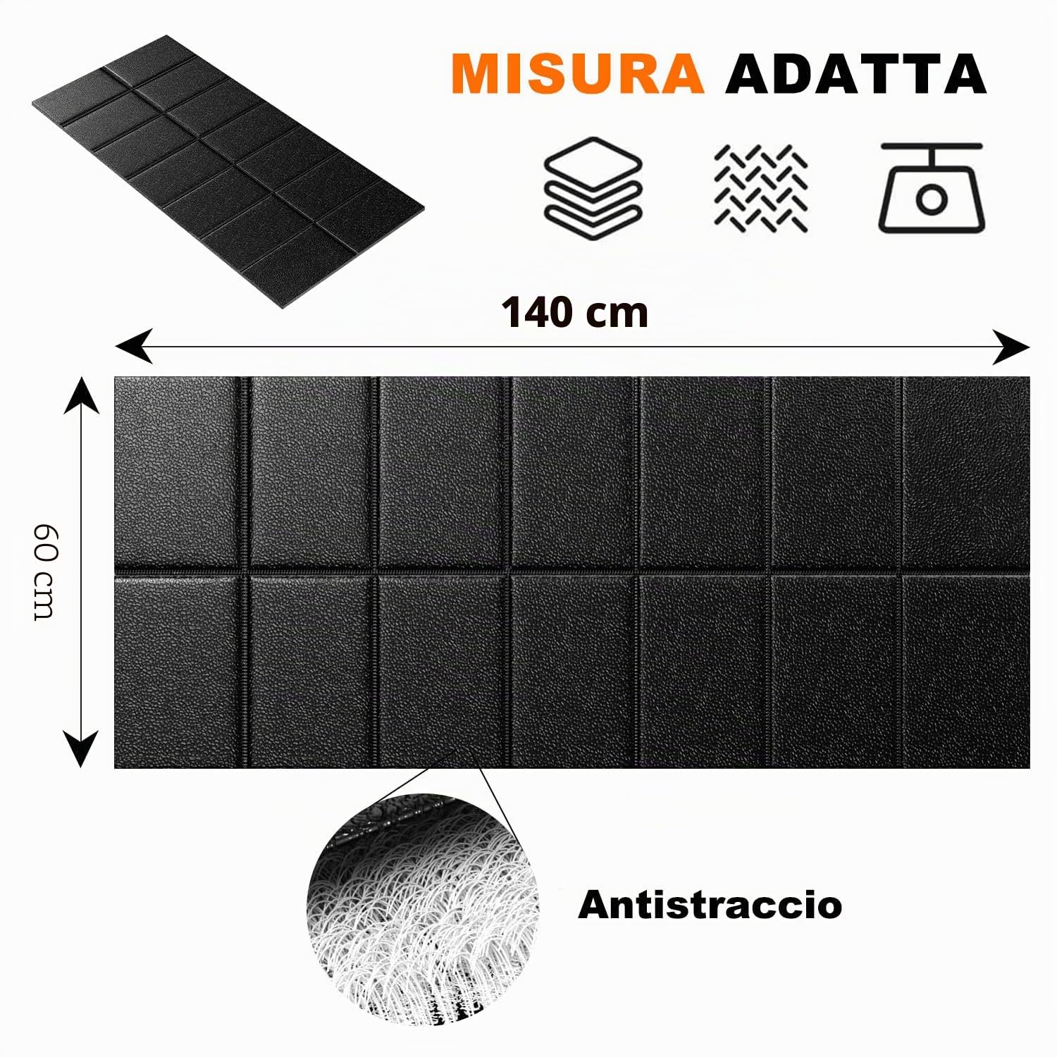 Stepwaver Pieghevole 140x60x0.4CM Tapis roulant Walking Pad Mat per tappeto | Materiale PVC ad alta densità, sotto tapis roulant su tappeto, protezione del pavimento per bici, ellittica, tapis roulant