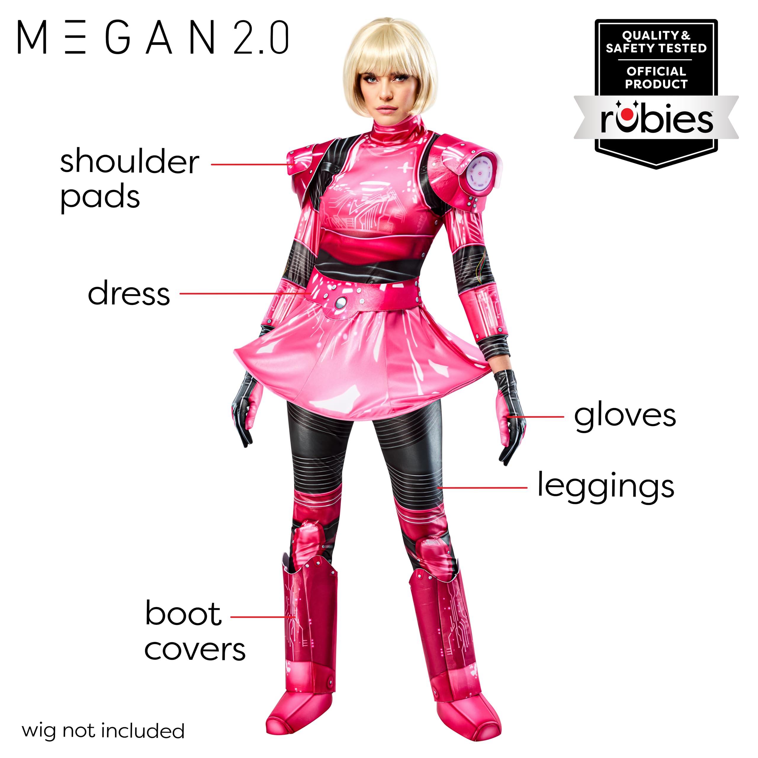Rubies M3gan Deluxe Latex Maske Für Damen – Overhead Maske Mit Perücke – Einheitsgröße – Offizielles Lizenzprodukt