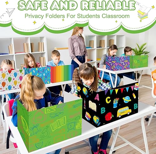 Miniatura 5 de Harloon 24 tableros de privacidad para estudiantes, separadores de escritorio para estudiantes, carpetas de privacidad de cartón, separadores de
