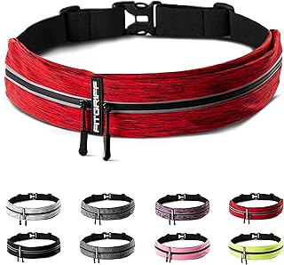 Fitgriff® Marsupio Running - Uomo & Donna - Impermeabile - per Corsa, Sportivo, Trekking, Sport, Fitness, Jogging, Camminata - Cintura Palestra - per tutti Cellulare (Red, Taglia unica)