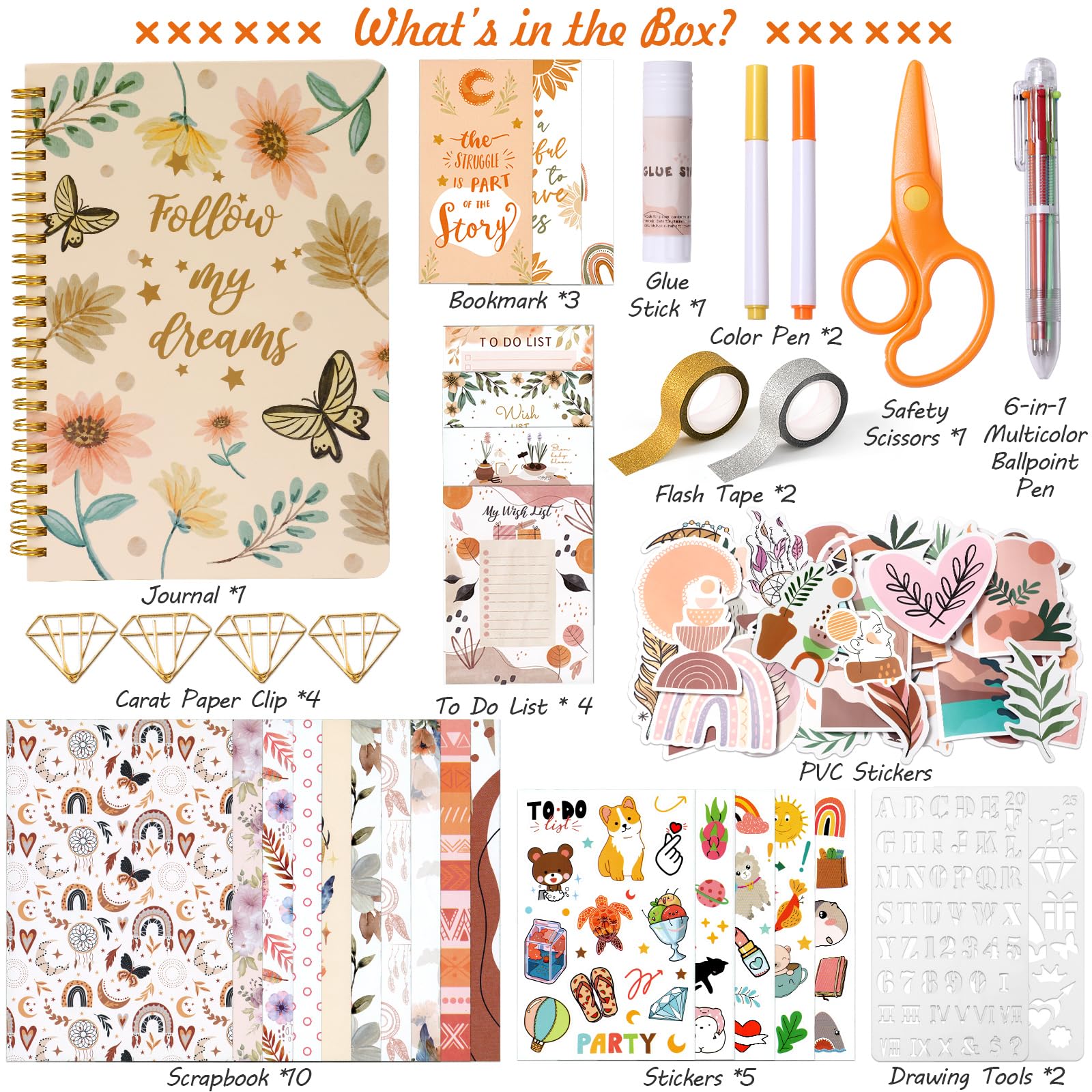 Tacobear Kit De Scrapbooking Et Journal Intime Pour Filles – Accessoires, Autocollants, Stylos, Marque-pages – Cadeau Créatif 6-12 Ans – Journal DIY