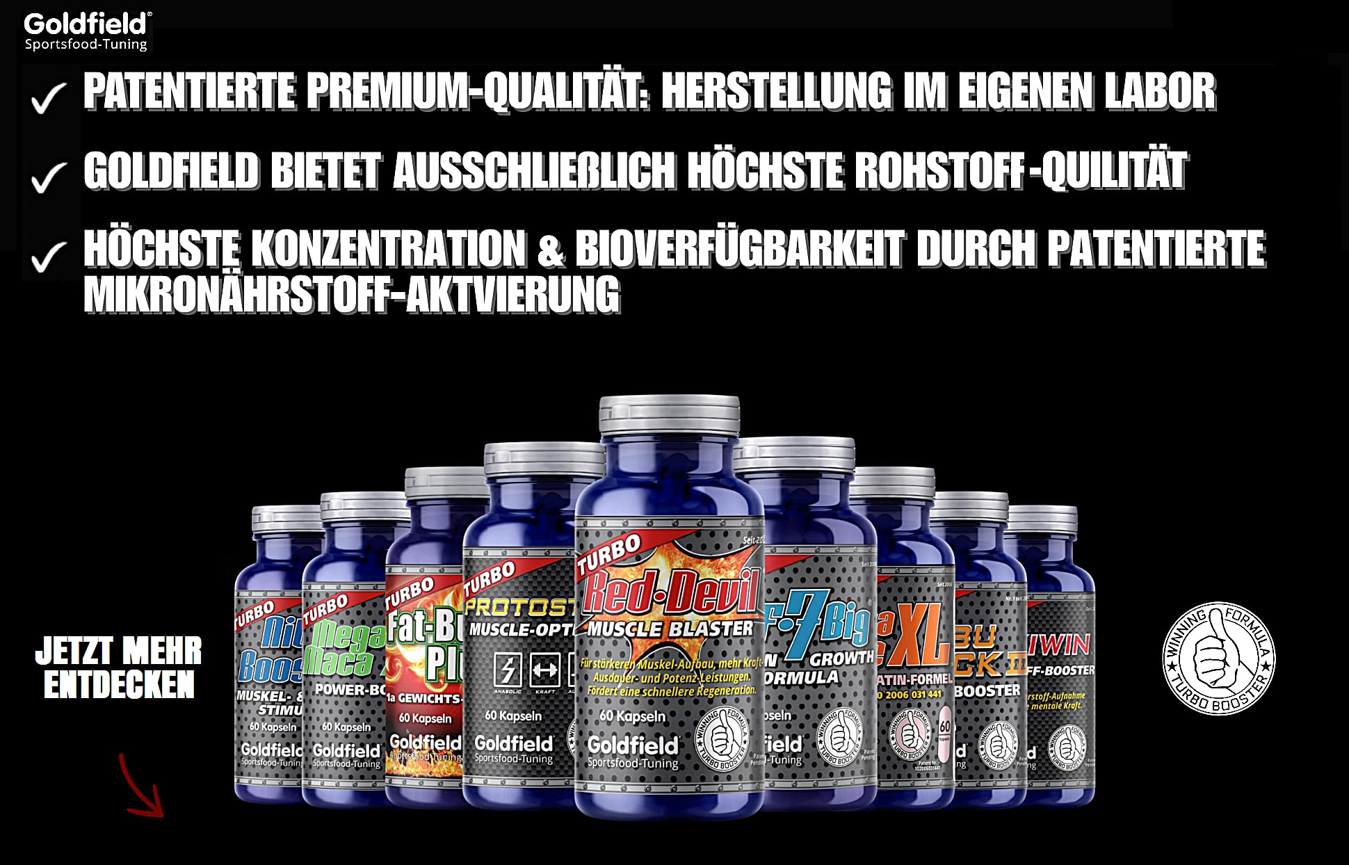 Goldfield Red Devil - 60 Kapseln, Maca, Tribulus, Guarana, Arginin
