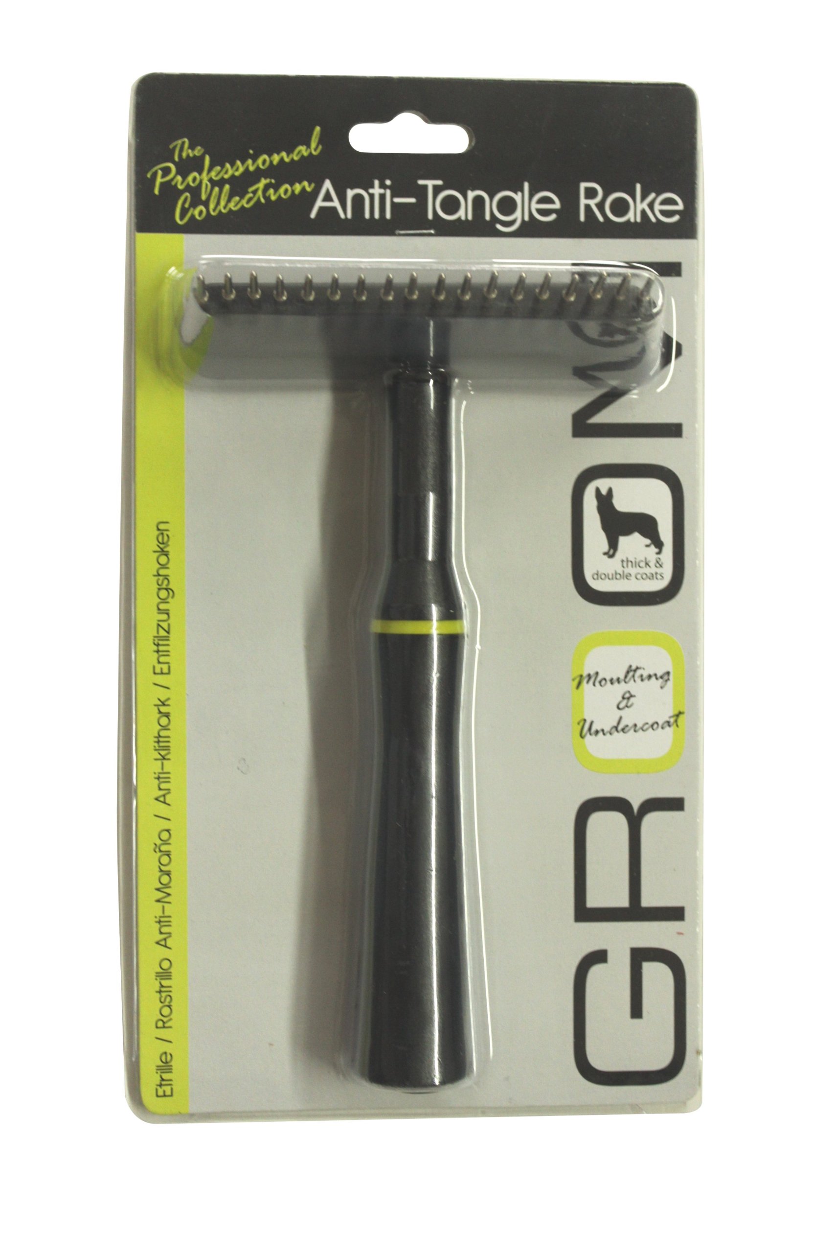 Happy Pet Groom Anti Tangle Undercoat Rake for Dogs Deshedding Detangling Brush Professional Hair Remover Dematting Moulting Comb for All Coat Types