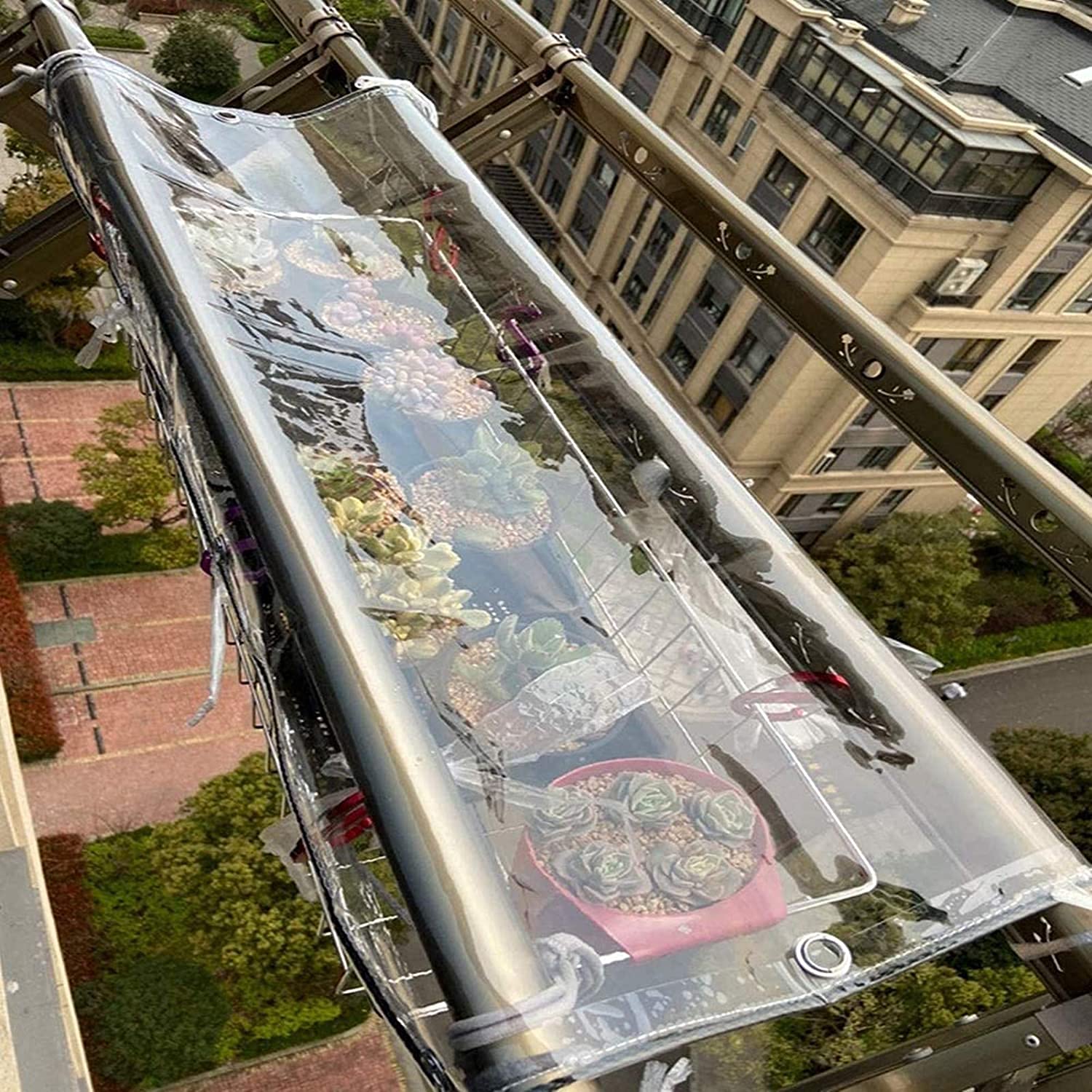 Lona de PVC transparente resistente al agua, cubierta de jardín al aire libre, protección contra la lluvia para balcón, plantas, resistente a la intemperie, mantel de mesa, película para ventana (0,35