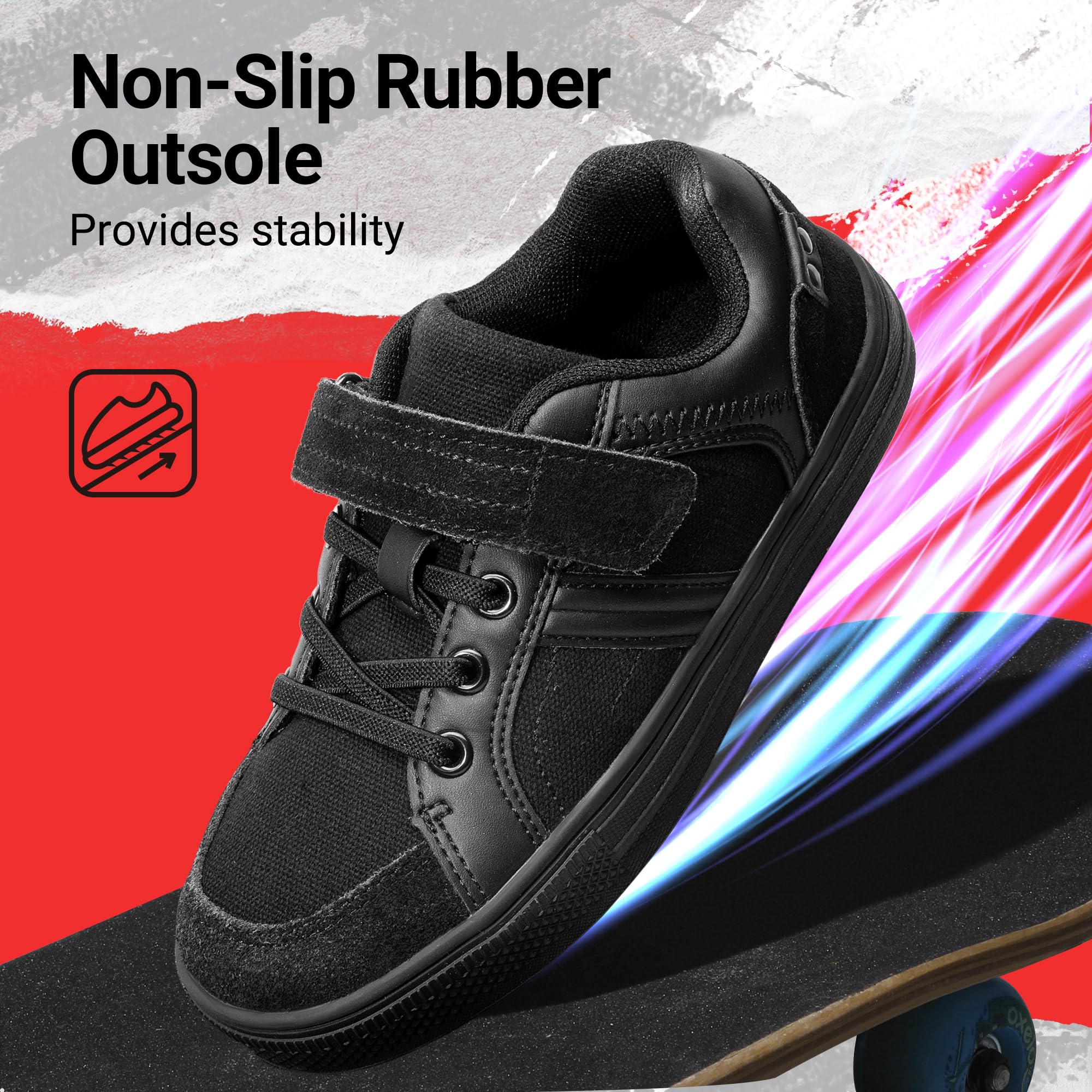 Dream Pairs 151014-K Zapatillas Sin Cordones para Niños Todo Negro 29 EU/11 US Little Kid