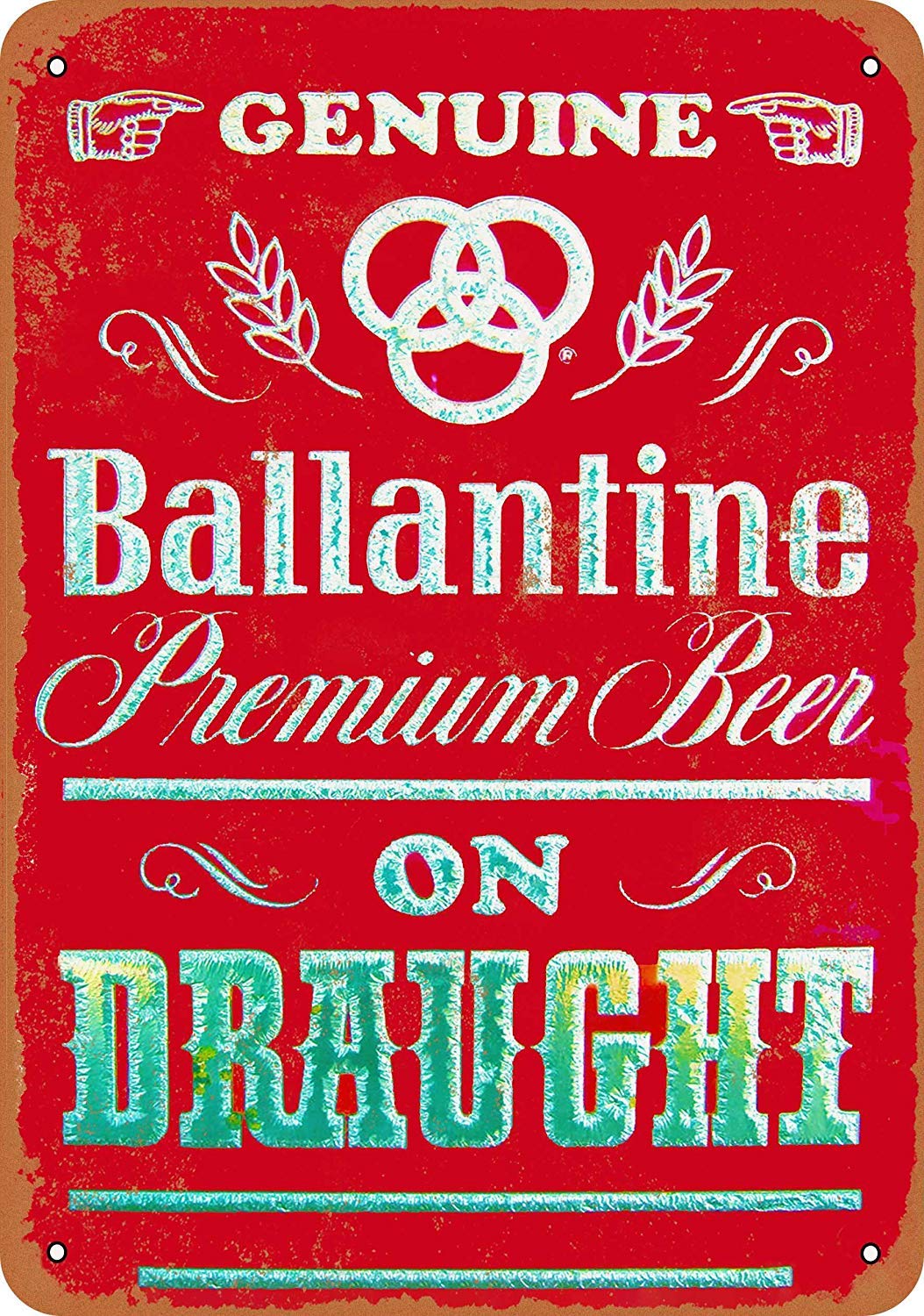 Ballantine Beer Vintage Look Decorative Metal Signs 8 x 12 Tin Art Wall Decor Aluminum Sign for Home