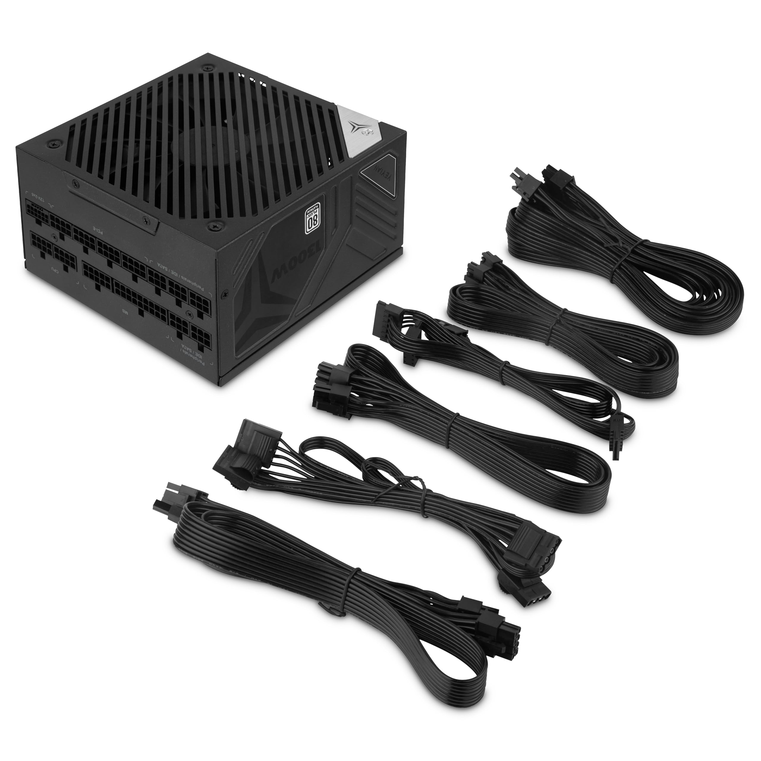 Yeyian Fuente de Alimentación Orion 1300W ATX 3.1 – Certificación 80 + Platinum, PCIe 5.1, Condensadores Japoneses, Compatible con NVIDIA y AMD – Alta Eficiencia y Potencia Real