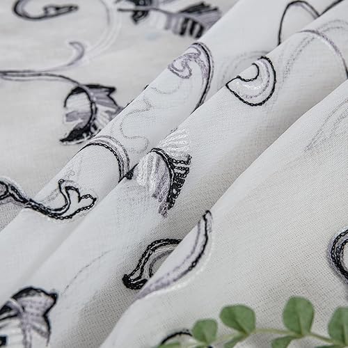 Miniatura 6 de VOGOL Cortinas traslúcidas extralargas para puerta de patio, cortinas traslúcidas extralargas para habitación corrediza, cortina bordada de vid con