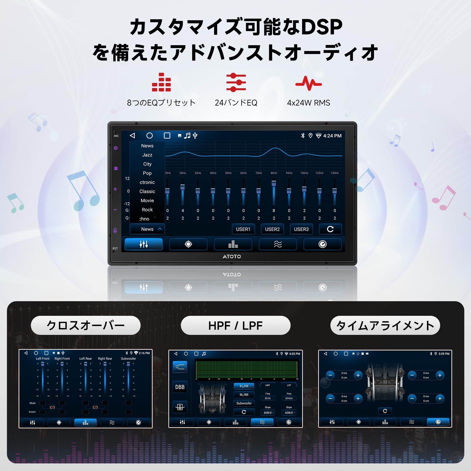 Amazon.co.jp: ATOTO A5L Wireless Double DIN Car Audio 7 Inch 1280*720P  Touch Screen CarPlay/Android Auto with ChatGPT-AI Bluetooth GPS Navigation  ...