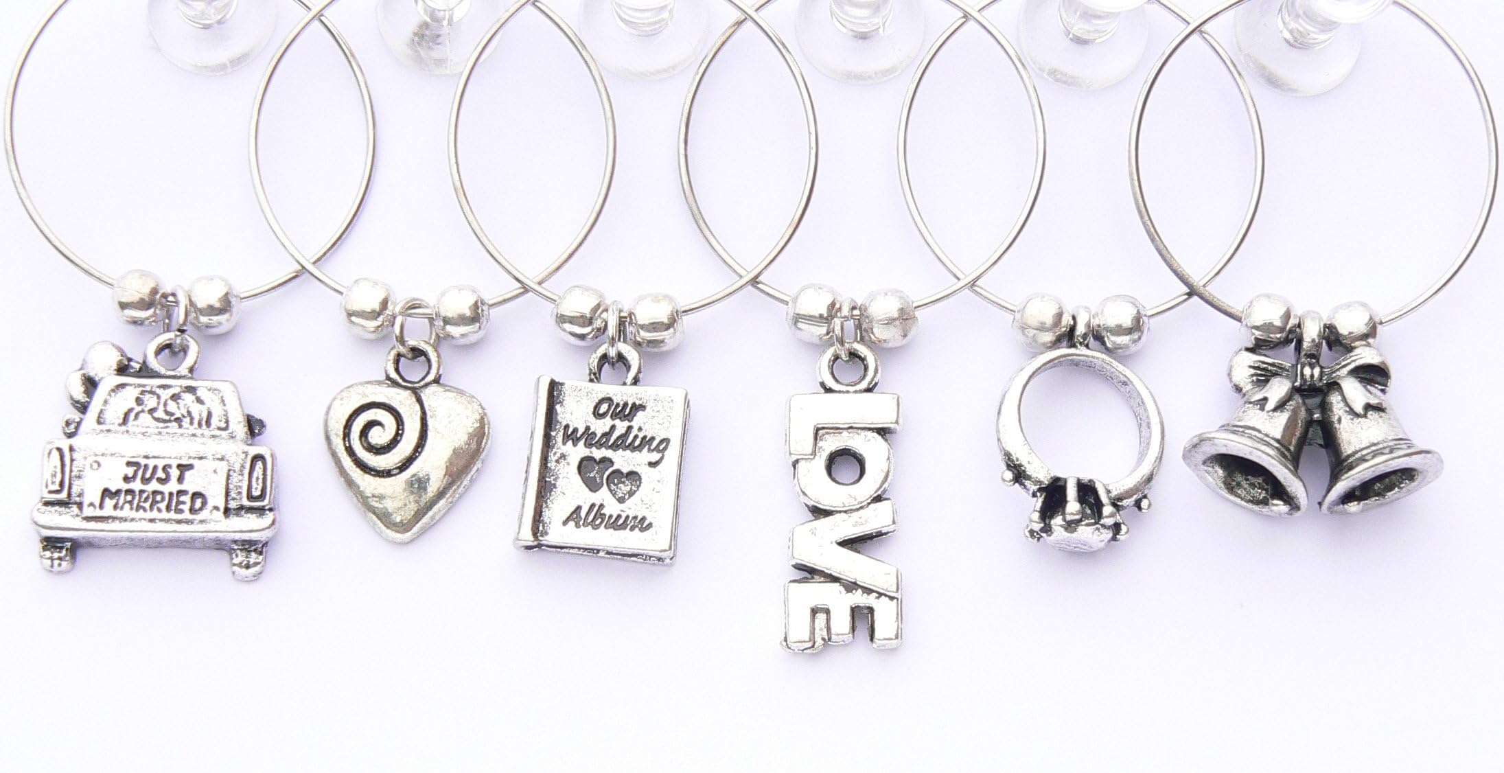 Occasions EmporiumOccasions Emporium Wedding Wine Glass Charms - Silver Plated
