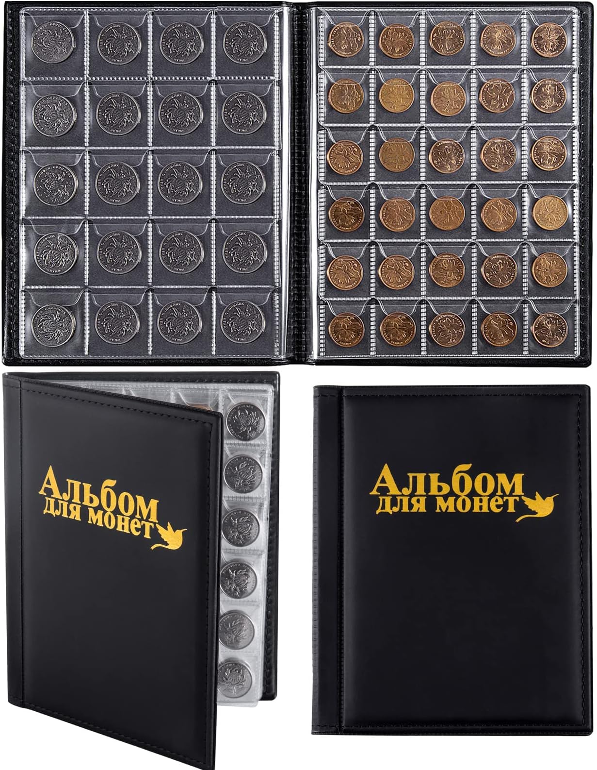 Excefore Coin Holder Album 250 Pockets Collecting - Collection Book Supplies Holders For Collectors
