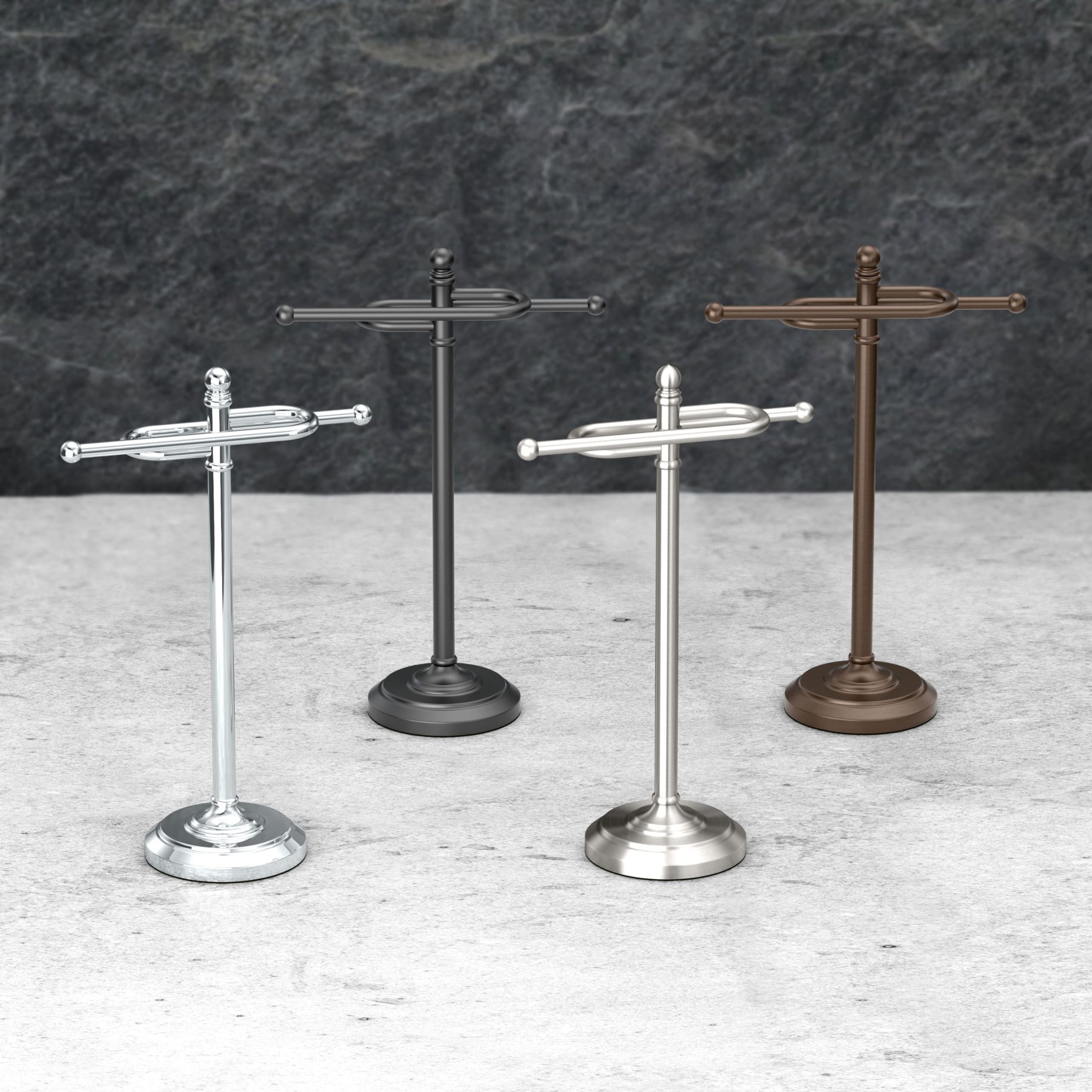 Gatco 1547 Counter Top S Style Towel Holder, Satin Nickel