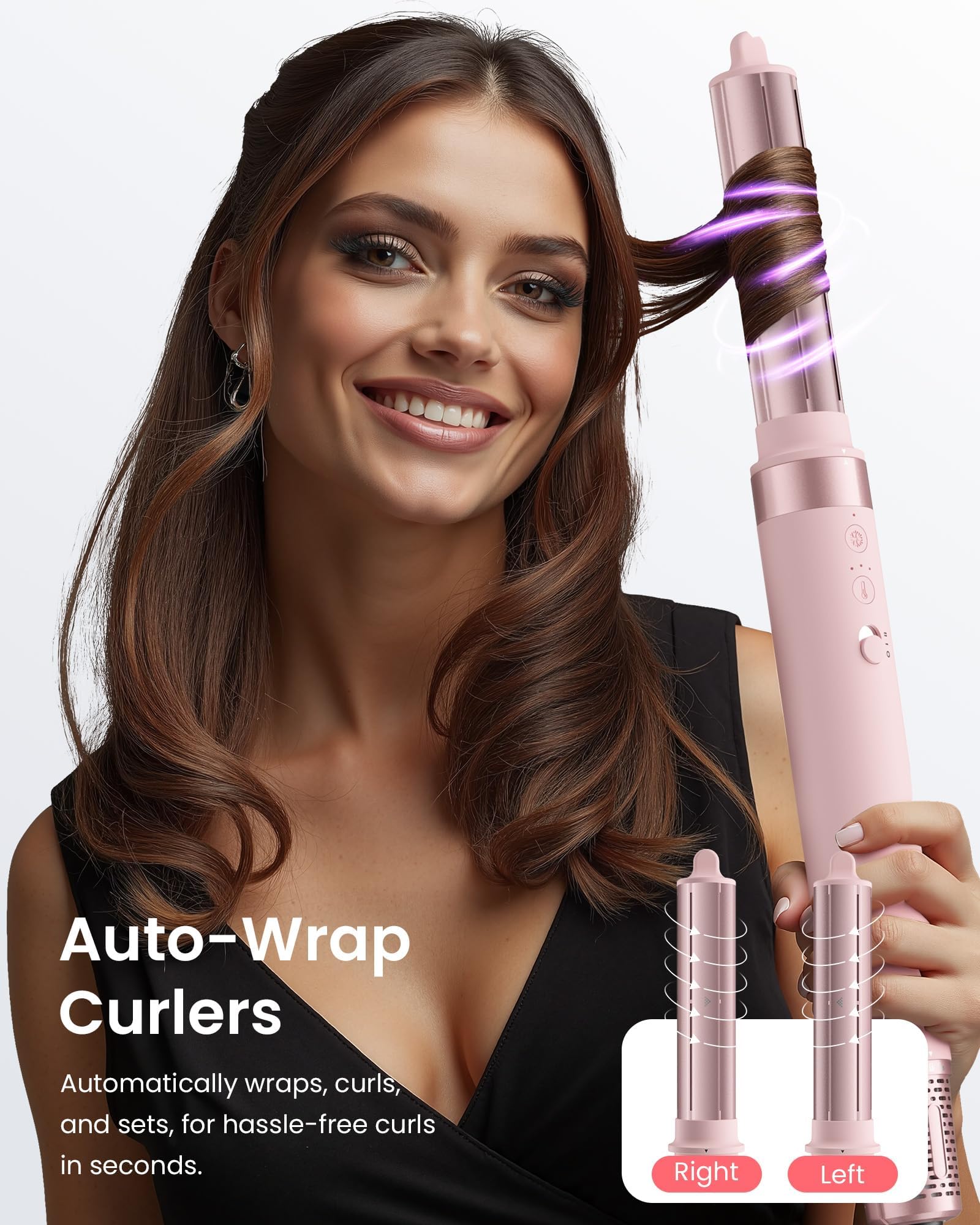 MESCOMB 5 in 1 Air Styler & Spazzola Asciugacapelli, 110000 RPM Multifunzione Asciugatura Rapida, Nessun Danno Termico con Ricci, Liscio Volume con Scatola Portaoggetti Adatto per Fare Regali