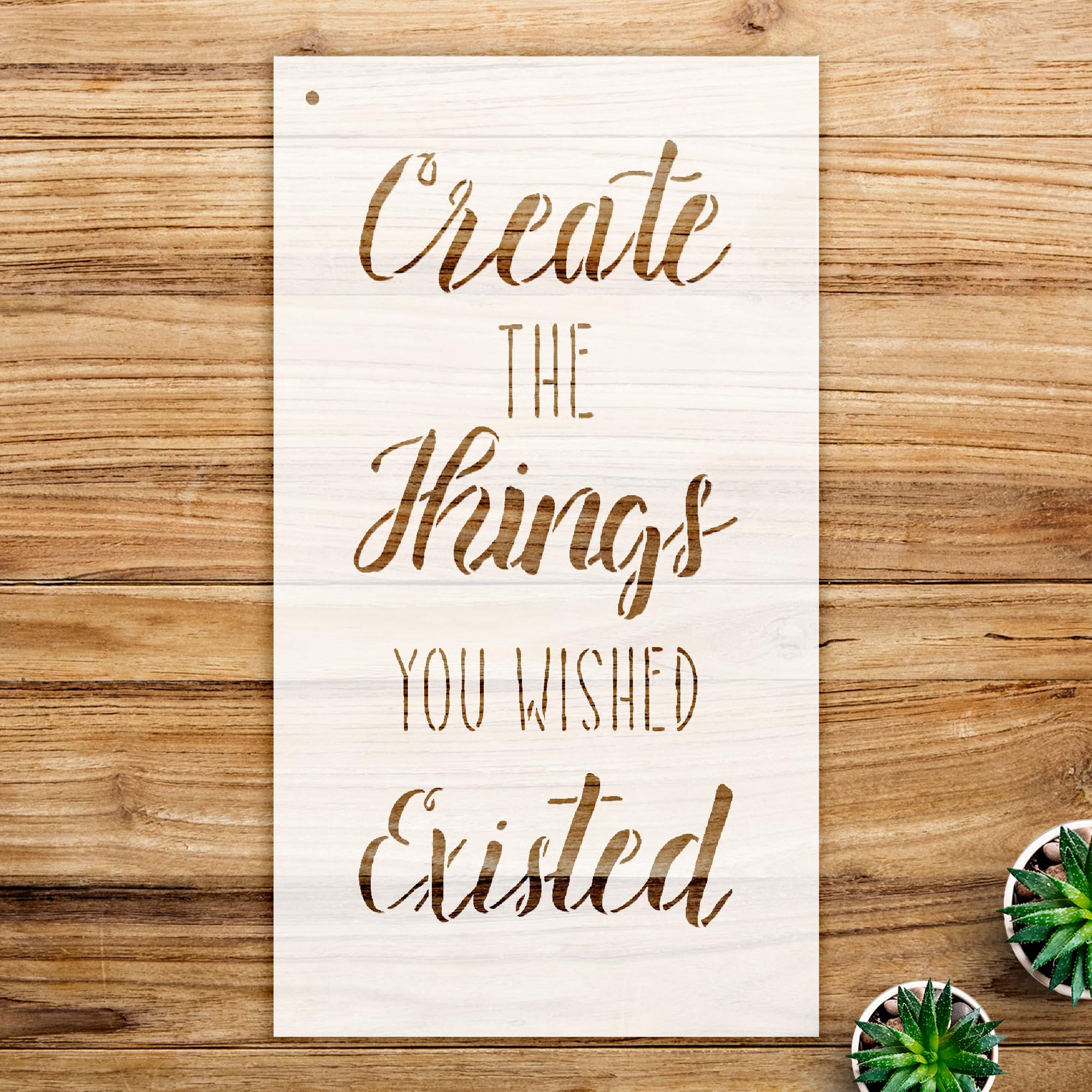 Create The Things You Wish Existed Stencil Pattern for Walls and Crafts, Reusable Mylar Template, Ideal for Home Decor and Artistic Projects - Size A3 (9.2