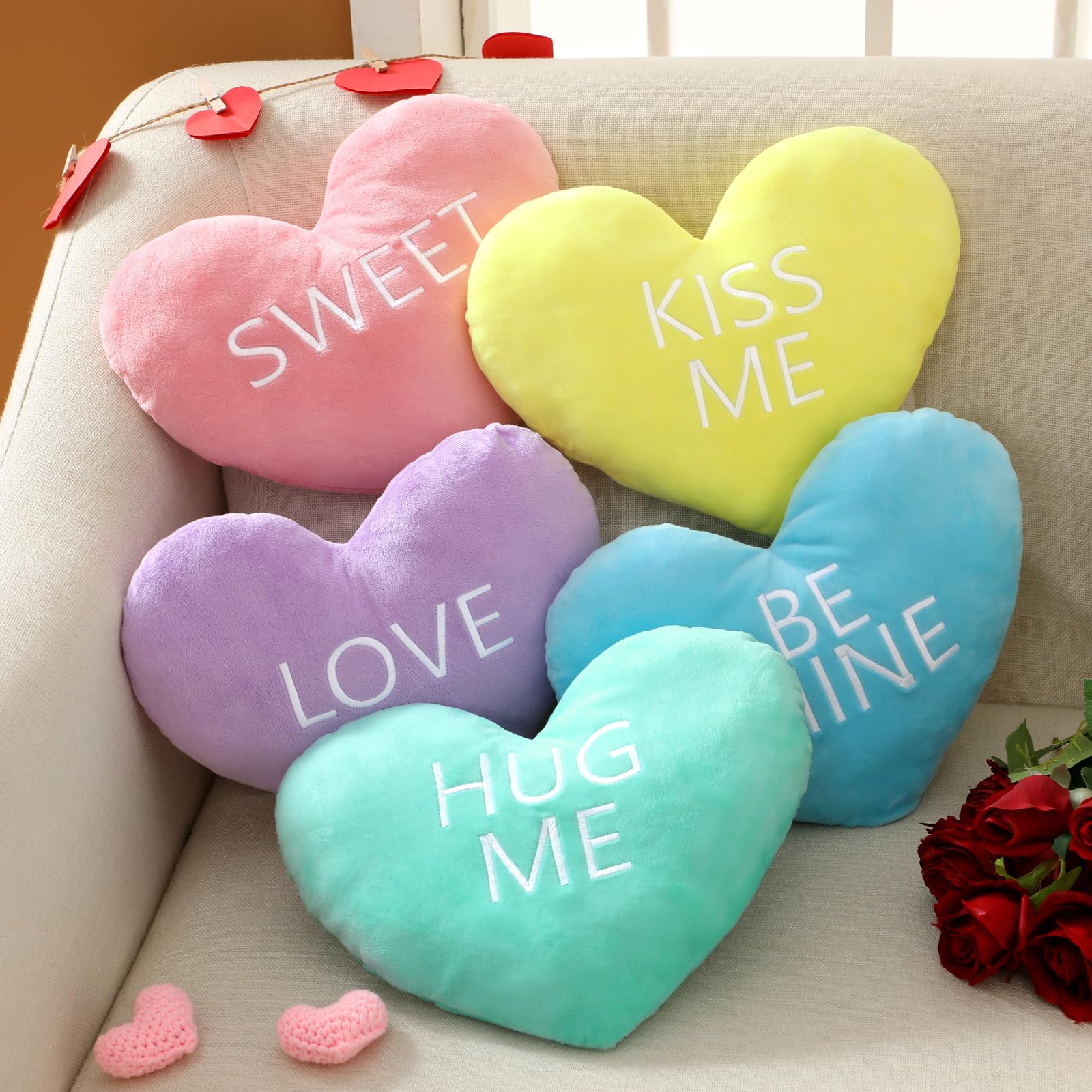 Amazon.com: Beeveer 5 Pcs Valentine Heart Shape Pillow