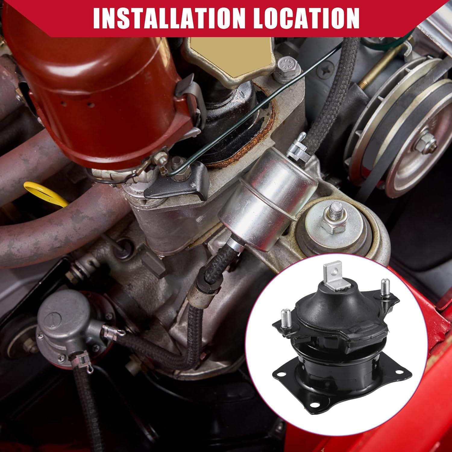 No.50830SDAA04/50830SDAA02 Front Engine Motor Mount for Honda Accord EX LX 2.4L 3.0L 2003-2007 / Front/Durable Metal / 1 Pcs Black