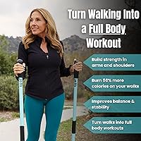 Vista 3 de Weighted Walking Sticks for Seniors, Women & Men – 1.2lb Each Ergonomic Hiking Poles for Balance, Posture & Stability – Durable Trekking Poles for