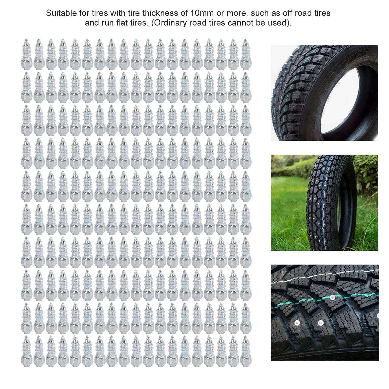 200 Pièces Goujons Pour Pneus, 4x12mm Goujon Pneu Pour Neige