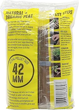 Jiffy Plant Starter Pellets - Peat Pellets Refill - 42mm, 5 Pack, Peat