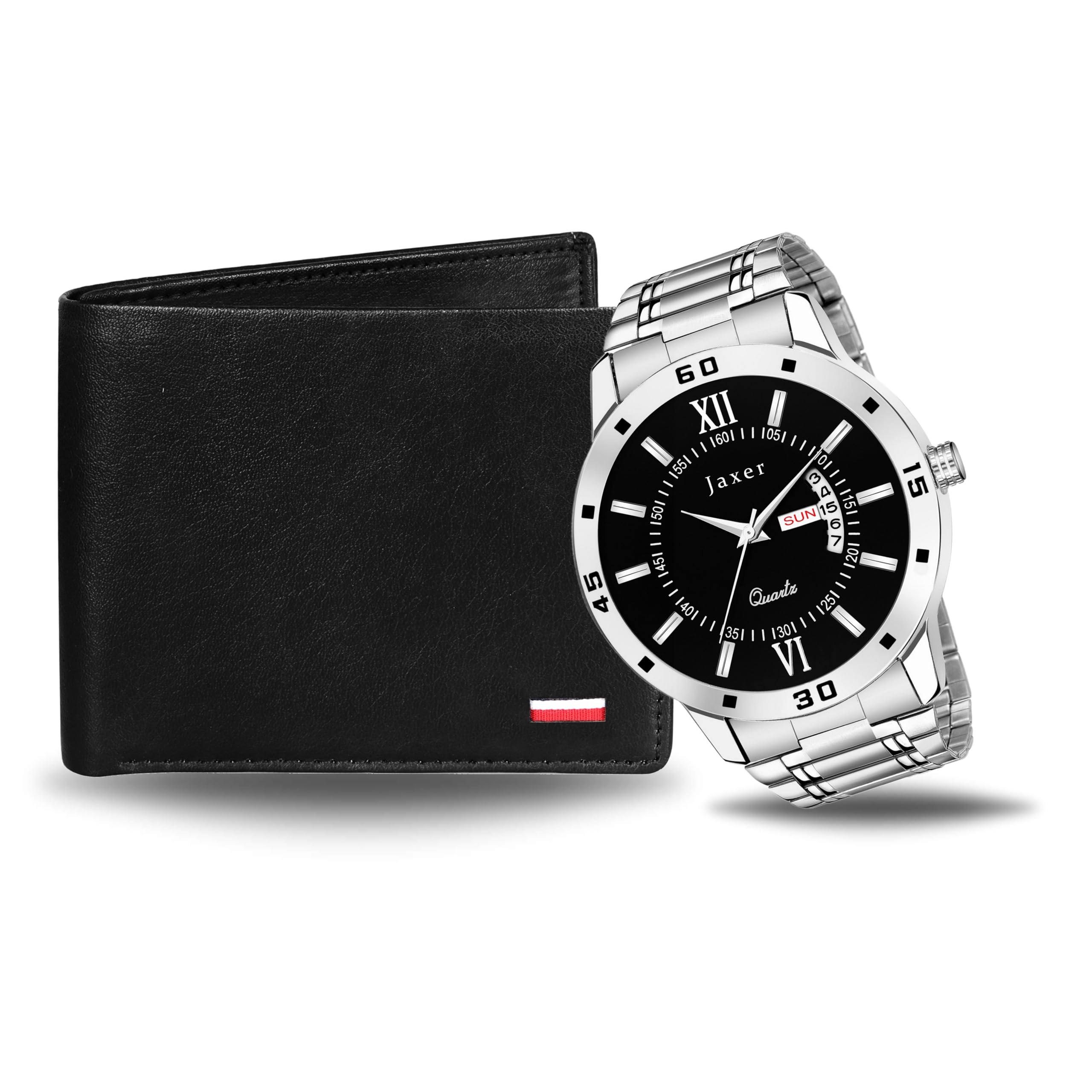 Jaxer Black Dial Wrist Watch | Black Leather Wallet for Men (Pack of 2) - JXWC2921 (B0BQRKZ4PM) Amazon Price History, Amazon Price Tracker