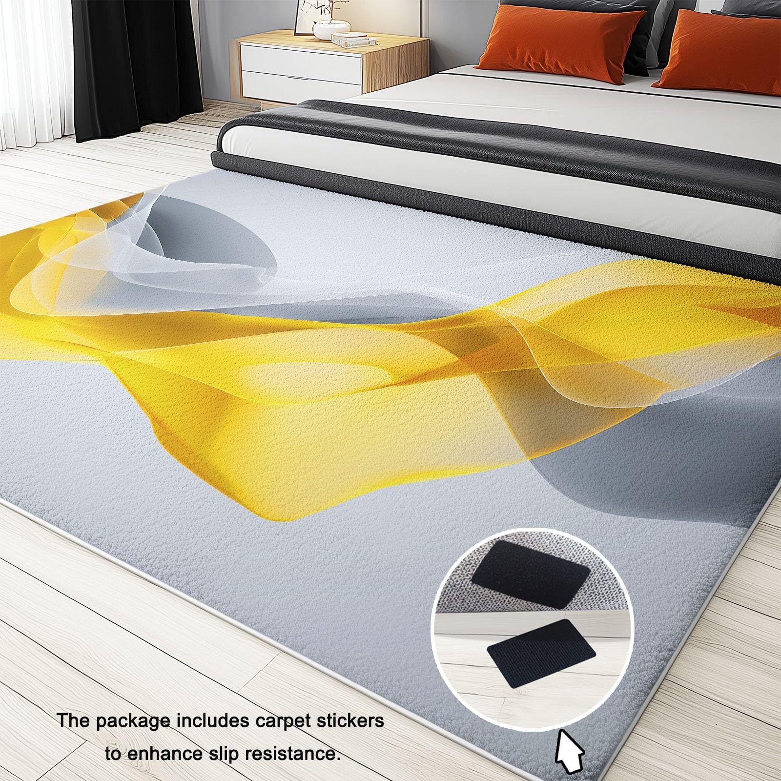 Générique Tapis De Salon 140 x 200 cm, Tapis Lavables Vagues Fluides Rayures avec Dos Antidérapant, Doux et Facile d'entretien, pour Cuisine Salle à Manger Bureau et Chambre Minimalisme