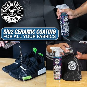 Chemical Guys CWS203DK Foaming Citrus Fabric Clean Carpet & Upholstery Cleaning & Protectant Bundle with HydroThread, Drill Brush and Spray Bottle (Car Carpets, Seats & Floor Mats) 4 Items