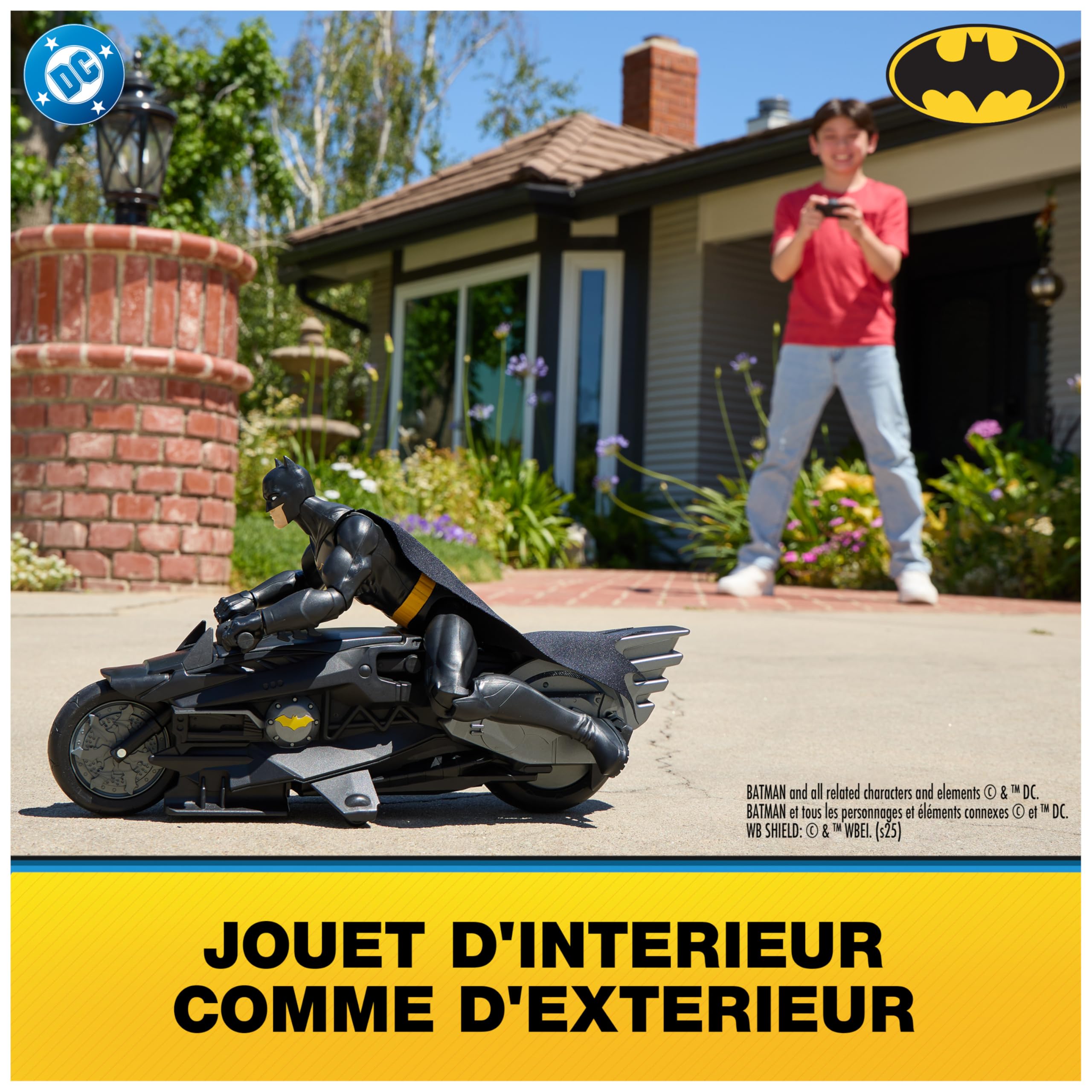 Spin Master DC Comics - Batcycle RC + Figurine Batman 30 Cm - Batman Figurine Articulée - Créez Vos Propres Combats Masqués - Super Héros - Jouet À Collectionner - Jouet Enfant 4 Ans Et +