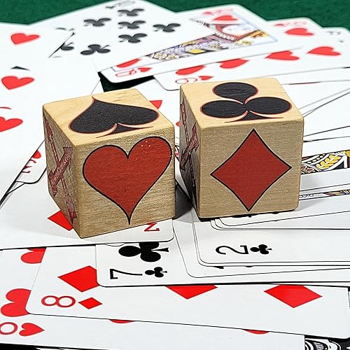 Miniatura 7 de Newt's Playing Cards Juego de 2 marcadores Trump de madera natural, indica qué traje es Trump para juegos de cartas como Pinochle, Bridge, Euchre,